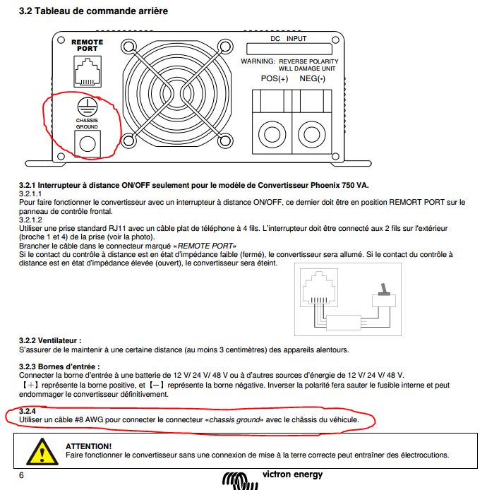 Connexion terre convertisseur