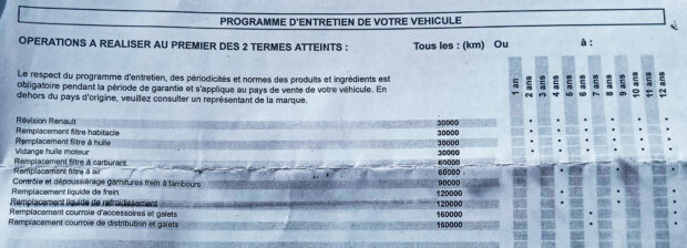 Fiche entretien véhicule aménagé 